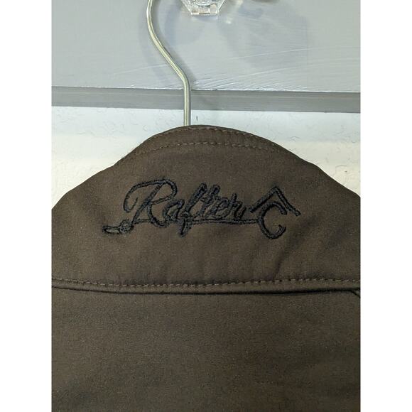 Rafter C Cowboy Kid Unisex Size Small Western Rancher Brown Bonded Full Zip Vest - Picture 3 of 7